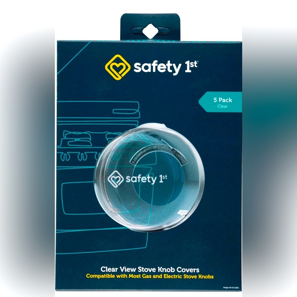 Safety 1st Child-Proof Clear View Stove Knob Covers, 5 Count open box